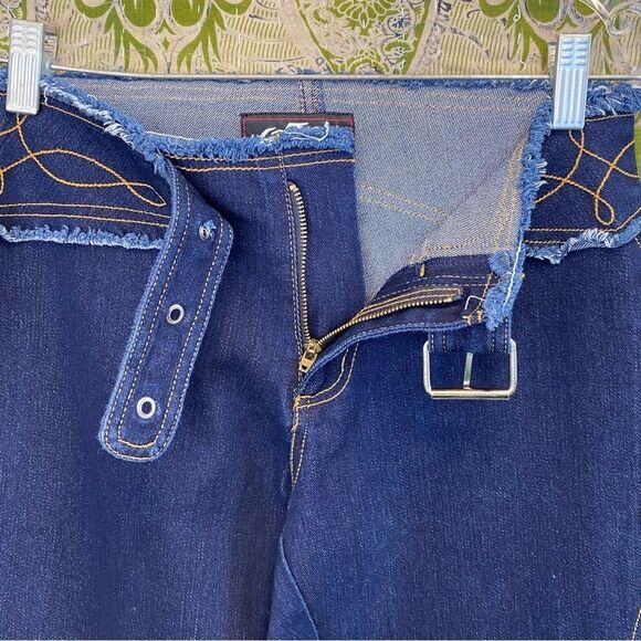 NWOT Deadstock Y2K Lazer Jeans Dark Wash Denim Flare Jeans Size 5 - Picture 5 of 16